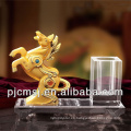 Cheap Golden Horse Crystal Pen Holder Glass Souvenirs de regalo